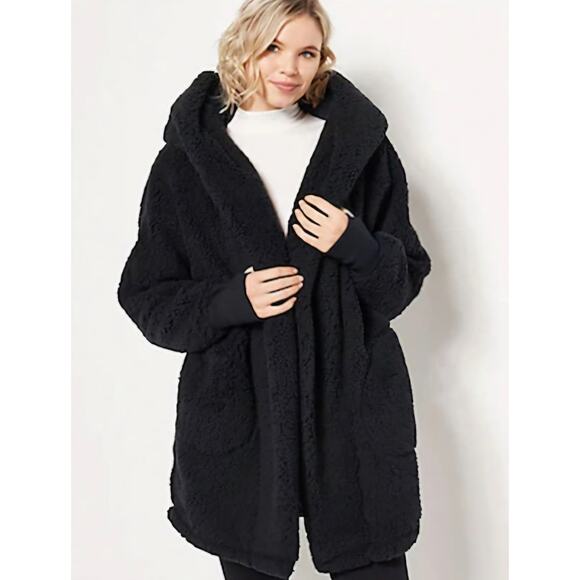 Bumblebella by Jill Martin Regular Sherpa Cardigan Jacket Black fits up to a L - Picture 2 of 8